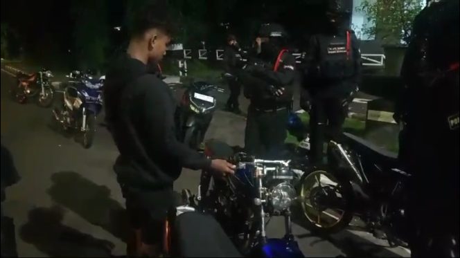 
 Sikat Balap liar,Team Black Mamba Polres Boyolali Amankan Puluhan Motor