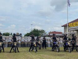 397 Anggota Personel Polres Klaten Laksanakan Pelatihan Pengendalian Massa