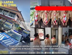 Pelaksanaan Pemberangkatan Narapidana Untuk Giat Pramuka Di Nusakambangan