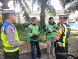 Satlantas Polres Klaten Sasar Pengemudi Ojek Online Laksanakan Sosialisasi Operasi Patuh Candi 2025