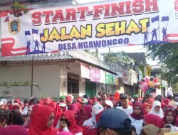 Meriah : Jalan Sehat Masyarakat Desa Ngawonggo, Ceper Bertabur Ribuan Hadiah