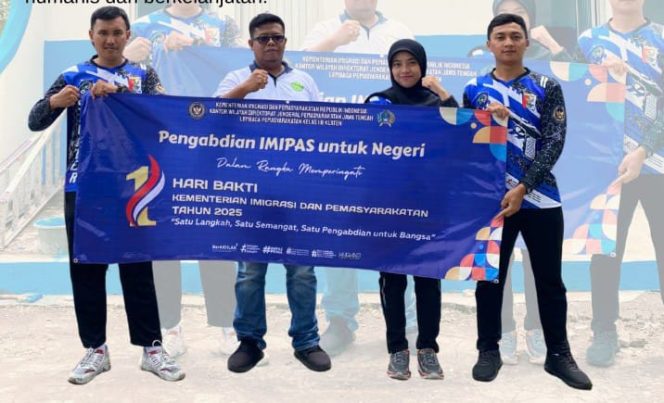 
 Peringati Hari Bakti Kemenimipas Kesatu, Lapas Klaten Gelar Bakti Lingkungan Dan Renovasi Fasilitas Umum