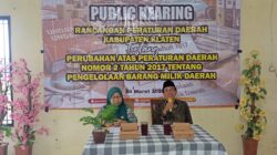 PUBLIC HEARING dr. Yudi B. Prabawa : Tanpa PERDA No 2 Tahun 2017, Klaten Tidak Akan Menang WTP Sampai 7 Kali